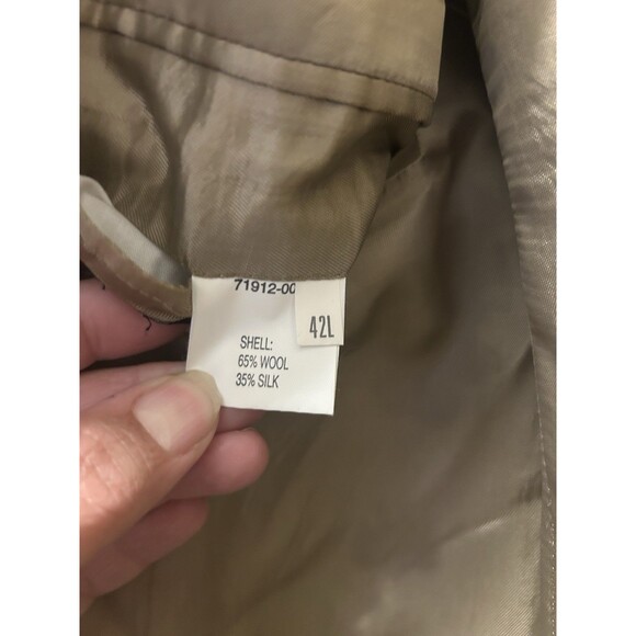 Jos A Bank Executive Collection Sport Coat Wool Silk 42L Herringbone Camel EUC - Picture 6 of 8